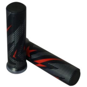 PAIRE POIGNÉES MOTO FLASH GUIDON TOURER NAKED SCOOTER ENDURO NOIR ROUGE