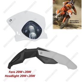 HEADLIGHT DUKE WHITE AND MUDGUARD WHITE KTM EXC SX SX-F LC4 690 125 250 300 450