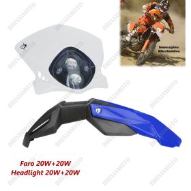HEADLIGHT DUKE WHITE AND MUDGUARD BLUE KTM EXC SX SX-F LC4 690 125 250 300 450