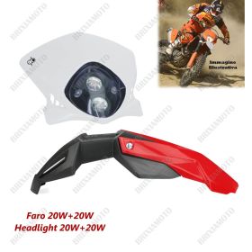 HEADLIGHT DUKE WHITE AND MUDGUARD RED KTM EXC SX SX-F LC4 690 125 250 300 450