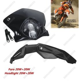 HEADLIGHT DUKE BLACK AND MUDGUARD KTM EXC SX SX-F LC4 690 125 250 300 350 450