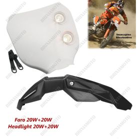 HEADLIGHT FLAT WHITE AND MUDGUARD KTM EXC SX SX-F LC4 690 125 250 300 350 450