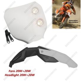 HEADLIGHT FLAT WHITE AND MUDGUARD WHITE KTM EXC SX SX-F LC4 690 125 250 300 450