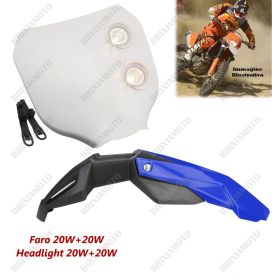 HEADLIGHT FLAT WHITE AND MUDGUARD BLUE KTM EXC SX SX-F LC4 690 125 250 300 450