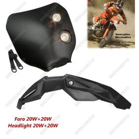 HEADLIGHT FLAT BLACK AND MUDGUARD KTM EXC SX SX-F LC4 690 125 250 300 350 450