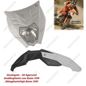 HEADLIGHT FELIX APPROVED WHITE AND MUDGUARD WHITE KTM EXC SX SX-F 125 250 450
