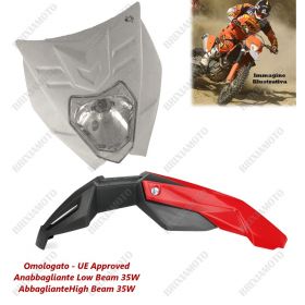 HEADLIGHT FELIX APPROVED WHITE AND MUDGUARD RED KTM EXC SX SX-F 125 250 300 450