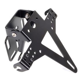 Verstellbare Kennzeichenhalterung mit universeller Blinkerhalterung für Motorrad Roller Satin Schwarz