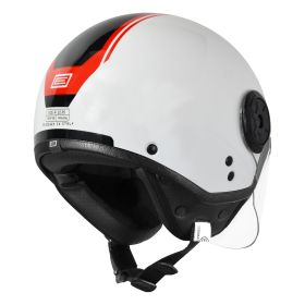 DEMI JET HELMET ORIGINE NEON SCOOP BLACK / RED / WHITE
