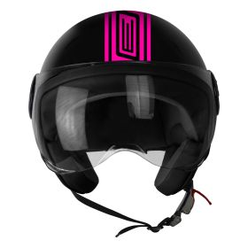 DEMI JET HELMET ORIGINE NEON STREET FUXIA / BLACK