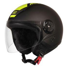 DEMI JET HELMET ORIGINE NEON SCOOP FLUO YELLOW / BLACK