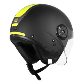 DEMI JET HELMET ORIGINE NEON SCOOP FLUO YELLOW / BLACK