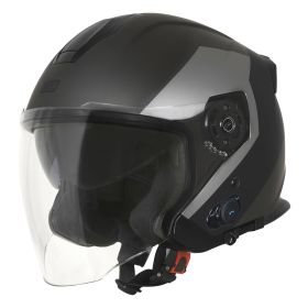 CASQUE JET ORIGINE PALIO BT 2.0 BLUETOOTH EKO NOIR / TITANE