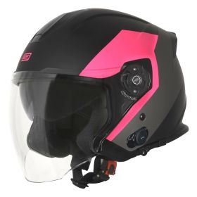 CASQUE JET ORIGINE PALIO BT 2.0 BLUETOOTH EKO NOIR / FUCHSIA