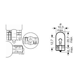 SCATOLA 10 LAMPADINE OSRAM TV.W5W 12V 5W