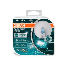 Osram Cool Blue Intense Next-Gen H1 12V 55W P14.5s 2pcs se traduit en français par Osram Cool Blue Intense Next-Gen H1 12V 55W P14.5s 2 pièces