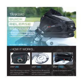 TANKTASCHE OXFORD 15L MIT RING TYPE 4 KAWASAKI 650 ER6 F 2009 2014