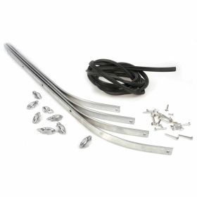 Set listelli pedana PASCOLI in alluminio e gomma argento/nero con kit rivetti