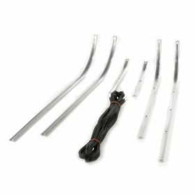 Set listelli pedana alluminio/gomma argento/nero con kit rivetti e pezzi terminali