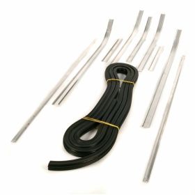Listelli pedana PASCOLI in alluminio e gomma argento/nero con kit rivett