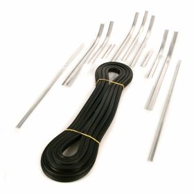 Listelli pedana PASCOLI in alluminio e gomma argento/nero con kit rivett