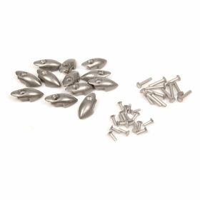 Listelli pedana PASCOLI in Alluminio e Gomma Argento/Nero con kit rivetti