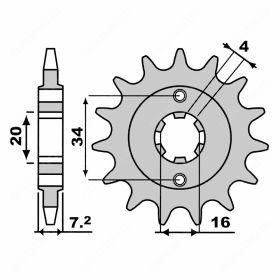 PIGNONE CATENA 520 Z=14 PBR 2247 Z14