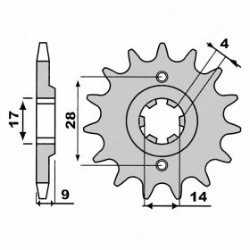 PIGNONE CATENA 428 Z=13 PBR 2289 Z13