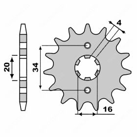 PIGNONE CATENA 428 Z=14 PBR 263 Z14