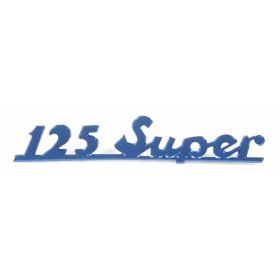 Targhetta PIAGGIO RMS 125 Super blu 115x23 mm fissaggio 4 perni interasse 98 mm
