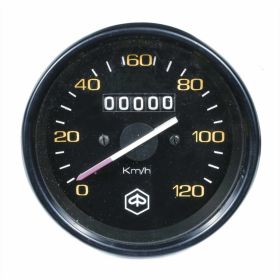 PIAGGIO Tachometer Max 120 km/h 85 mm schwarzes Zifferblatt mit gelben Zahlen