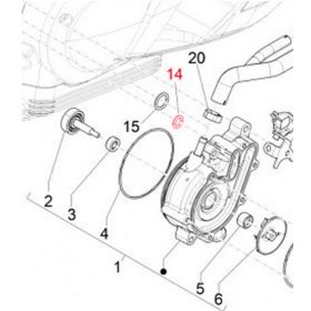 Wasserpumpendichtung PIAGGIO 1A001055