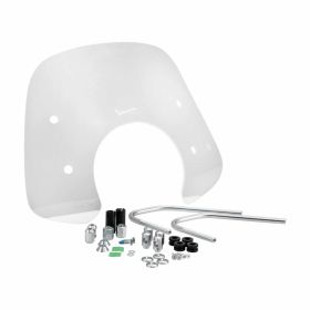 Pare-brise transparent PIAGGIO 175x450 mm approuvé avec matériel de montage