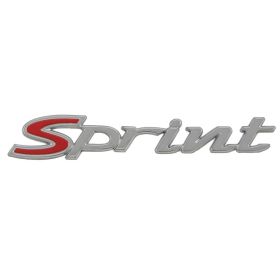PIAGGIO Sprint Platte 112x20 mm chrom/rot mit Kleber