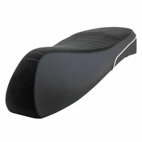 Siège PIAGGIO en noir matelassé avec passepoil blanc