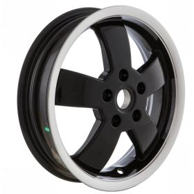 PIAGGIO Felge 12 Glänzend Schwarz mit Silberrand 5/86mm PCD