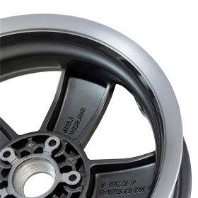 Cerchione Posteriore PIAGGIO 12 Alluminio Grigio Scuro con Bordo Argento ET 20mm