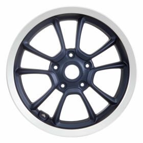 Dunkelblaue PIAGGIO-Felge mit silbernem Rand 12 Zoll aus Aluminium 5/86mm