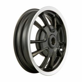 Dunkelgrauer Aluminium-Hinterradreifen PIAGGIO 12 mit silbernem Rand