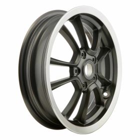 PIAGGIO Felge 3.0x12 ET20 dunkelgrau mit silbernem Rand Aluminium PCD 5/86mm