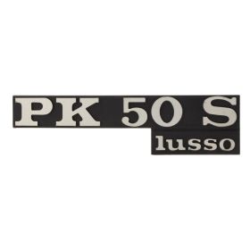 Targhetta PK 50S Lusso sinistra PIAGGIO interasse fori 80mm