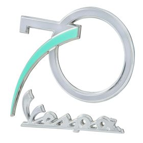70 Tag Piaggio Top Case Chrome/Turquoise with Adhesive Mounting