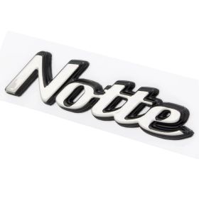 Plaque de nuit PIAGGIO 75x25 mm noire avec montage auto-adhésif