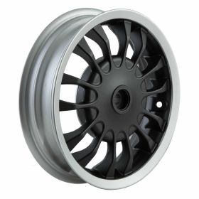 PIAGGIO Hinterrad 12 Matt Schwarz Silberrand 14 Aluminium Speichen
