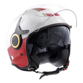 Jet Helmet PIAGGIO Vespa VJ White Red