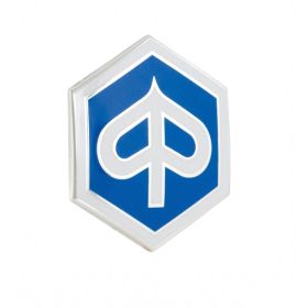 Stemma PIAGGIO esagonale bianco/blu da incollare 5x55x62 mm