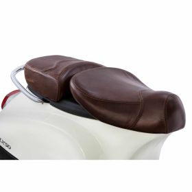 Siège PIAGGIO en cuir véritable marron tabac pour 2 sièges confortables