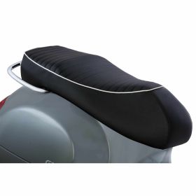 Siège PIAGGIO matelassé noir avec passepoil gris clair