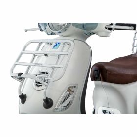 Support de bagages avant PIAGGIO Vespa 37x24 cm Chrome pliant avec emblème carré