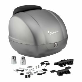 PIAGGIO grauer matter Topcase mit schwarzem Kissen